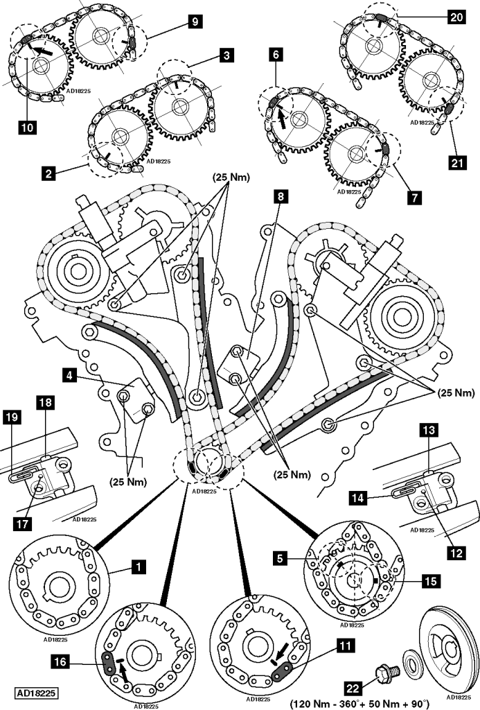 How to Replace timing chain on Jaguar X-Type 2.5 AWD 2001-2009