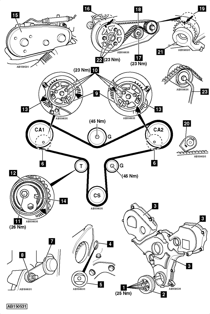 How to replace timing belt on Jaguar XJ 3.0D V6 2010-