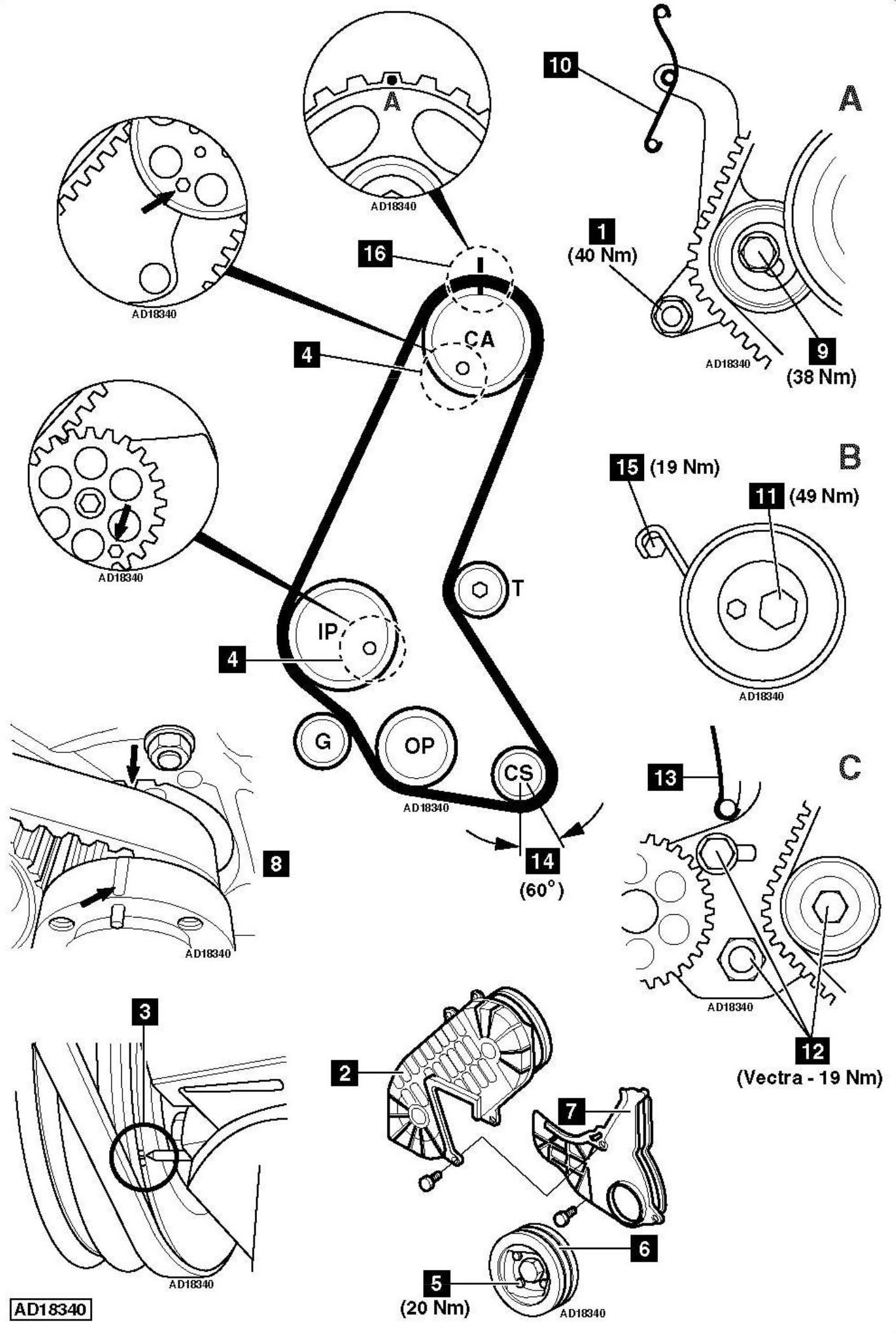 Opel corsa online timing belt cover